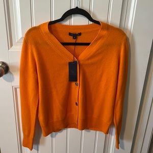 Cashmere cardigan - lightweight- Medium - Tangerine